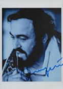 Luciano Pavarotti signed 7x5 inch black and white photo. Good condition. All autographs come with