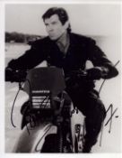 Pierce Brosnan signed 10x8 inch black and white photo. Good condition. All autographs come with a
