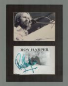 Roy Harper 10x8 inch overall mounted signature piece includes signed black and white photo and one