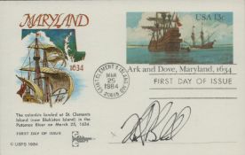 Robert Ballard signed Maryland 1634 FDI PM Saint Clements Island MD 20686 MAR 25, 1984. Good