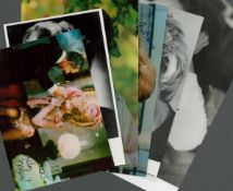 6 signed photos 3 x colour 3 x black and white includes signatures from Prunella Scales, Dora Bryan,