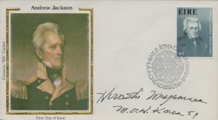 Staff Sergeant Hiroshi H Miyamura (MOH) signed Andrew Jackson Colorano Silk Cachet FDI. Good