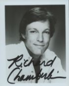 Richard Chamberlain signed 5x3 inch black and white photo.
