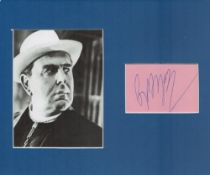 Robert Morley signature piece mounted alongside black and white photo. Approx overall size