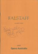Sir Bryn Terfel, CBE signed 'Falstaff Giuseppe Verdi 1999 Opera Australia' Programme. Good condition