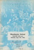 Terry Mcdonald signed Leyton Orient programme from 1962. Good condition Est.