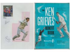 2 x Cricket. Multi signed Duncan Fletcher and David Lloyd small Autograph cut out includes
