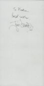 Jill Dando signed white card 8.25x4.25 Inch Dedicated. It could be clipped. As an English