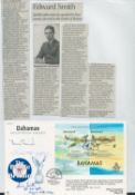 WW2 BOB fighter pilot Edward Smith 610 sqn signed Spitfire FDC with biography details fixed to A4
