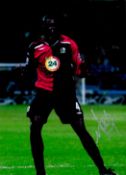Chris Samba signed 12x8 inch colour photo pictured playing for Blackburn Rovers. Good condition