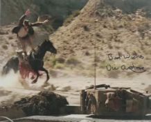 Vic Armstrong signed colour movie still, from his role as Harrison Ford's stunt double in The