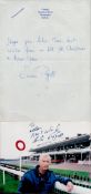 Lester Piggott signed 6x5 inch colour photo and Susan Piggott signed letter.