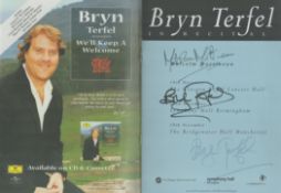 Multi signed Malcolm Martineau, OBE and Sir Bryn Terfel, CBE. 'Bryn Terfel In Recital' Programme.