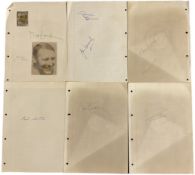 Football Collection of 8 Vintage Signatures on A4 Lined Paper. Signatures include Malcolm Allison,