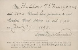 Lord Methven signed 4.5x3 inch card dated 1893.