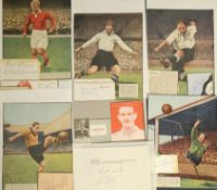 Football Legends collection 8 signed Magazine illustrations and signature pieces includes Tom