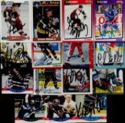 Ice Hockey Trading cards 15 signed signatures such as Gord Murphy, Kelly Kisio, Cam Neely plus