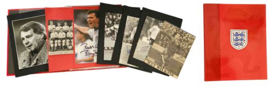 England Footballers signed collection housed in red ring binder. 30 in total. Some of signatures