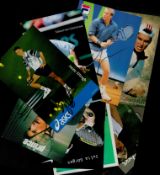 Tennis 10 promo signed 6x4 inch Approx colour photos Sébastien Grosjean, Jacco Eltingh, Julia