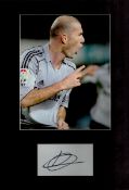 Zinedine Zidane 16x12 inch overall mounted signature display includes , includes signed white card