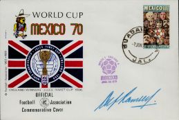Alf Ramsey signed World Cup Mexico 70 Official FA commemorative FDC PM Guadalajara 7, Jun 70. Good