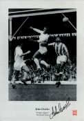 Football John Charles signed 16x12 inch black and white print titled 