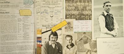 Football collection includes 10, signed photos and signature pieces , team sheets includes great