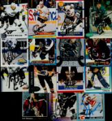 Ice Hockey Trading cards 15 signed signatures such as Jay More, Michel Mongeau, Sergio Momesso