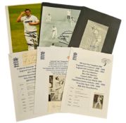 Yorkshire cricket club legends signed collection. 6 photos. Trueman, Boycott, Illingworth,