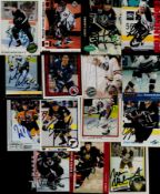 Ice Hockey Trading cards 15 signed signatures such as Ed Monton, Steve Larmer, Brett Mclean plus