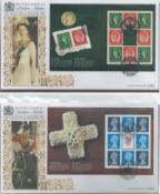 Benham FDC collection in red velvet folder Queen Elizabeth, HM Queen Elizabeth Golden Jubilee,