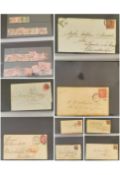 Collection of 19th Century stamped and post marked envelopes includes a small collection of post