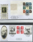 Benham FDC collection in red velvet folder, The Penny Black, James Bond, Star Trek, Industrial