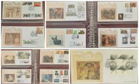 Benham FDC collection all gilded with 22 Carat Gold Millenium Countdown collection includes 11