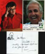 Comedy signed collection. Contains 3 6x4nch items. Joe Pasquale, Don Maclean and one other.
