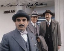Poirot, popular TV detective series colour 8x10 photo signed by actors Hugh Fraser and Philip