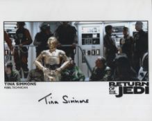 Star Wars Return of the Jedi movie scene colour 8x10 photo signed by actress Tina Simmons as a rebel