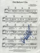 Robbie Williams signed Old Before I Die 12x9 inch single page music score sheet. Good condition. All