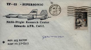 John T Wolf signed FDC. Good condition. All autographs come with a Certificate of Authenticity. We