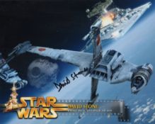 Star Wars Return of the Jedi colour 8x10 photo signed by actor David Stone who was a B-Wing pilot.