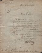Marshal Moncey of the Napoleonic wars and Bon-Adrien Jeannot de Moncey ALS. Good condition. All
