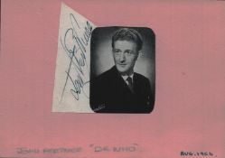 John Pertwee signed album page. Good condition. All autographs come with a Certificate of
