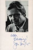 Jon Voight signed 6x4 inch white card and black and white photo affixed. Good condition. All