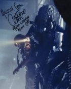 Aliens cult sci-fi movie colour 8x10 photo signed by Carl Toop who played the Alien Warrior!. Good