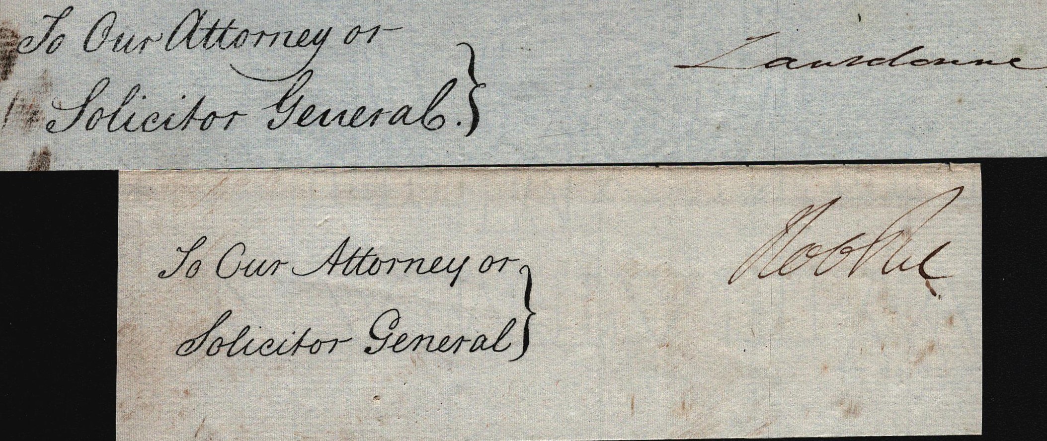 Sir Robert Peel and Lord Lansdowne clipped signatures. Good condition. All autographs come with a