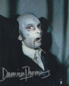 Twins of Evil hammer horror movie colour 8x10 photo signed by actor Damien Thomas. Good condition.