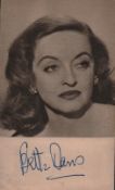 Bette Davis signed 6x4 inch black and white vintage photo. Good condition. All autographs come