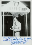 Edd Byrnes, a signed and dedicated 6x4 photo with '77' added, in reference to his starring role in