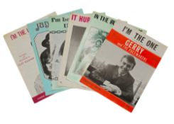 Vintage music score sheets, 6 unsigned from Donny and Marie Osmond, Cliff Richard, Gerry and the