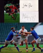 TV/SPORT collection of 2 signed photos and 2 album pages. Signatures from Julian Glover, Mike